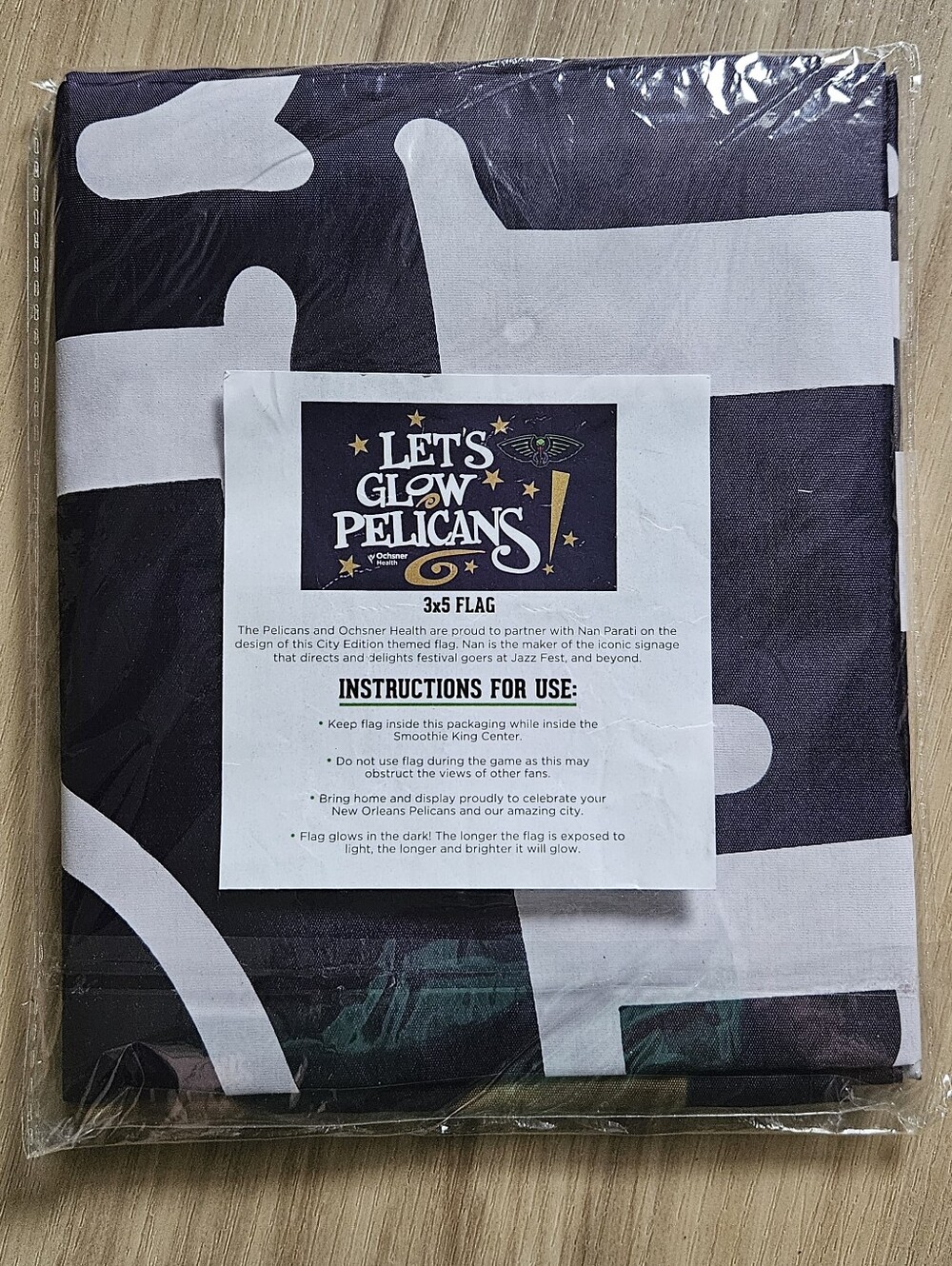 NEW! Let's glow Pelicans 3x5 Flag